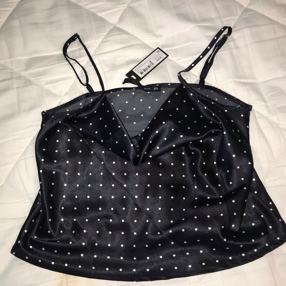 Drop neck silk cami